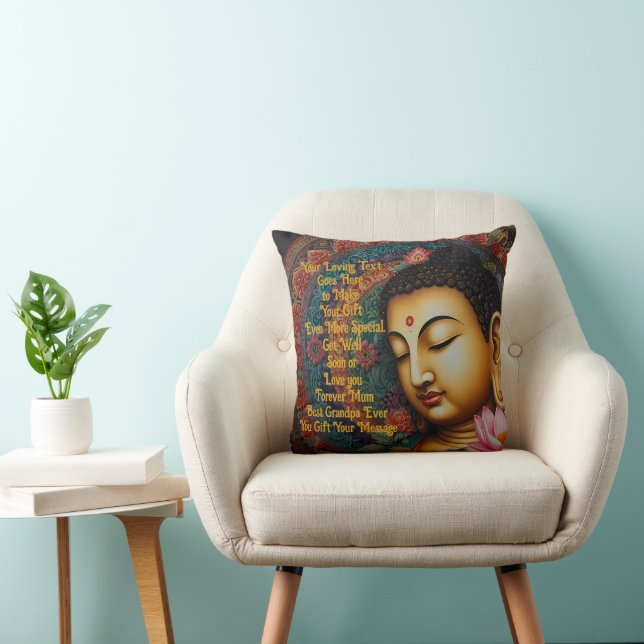 Tranquil Buddha Personalized Message – Zen Gift  Cushion (Chair)