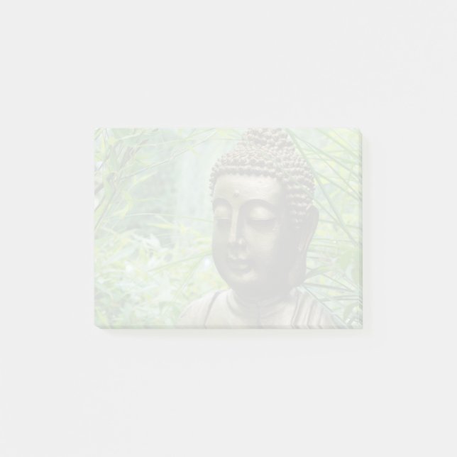 Tranquil Buddha Statue in a Lush Green Forest Post-it Notes (Front)