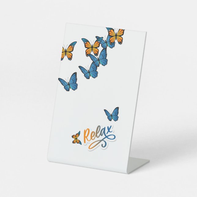 Tranquil Butterflies - Inspire and Relax Pedestal Sign (Front)