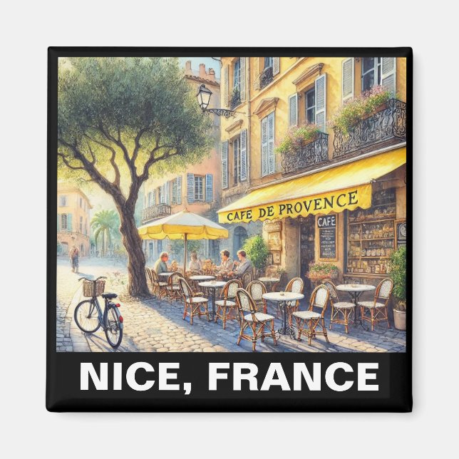 Tranquil Cafe in Nice France Mug Magnet (Front)