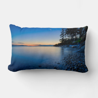 Tranquil Coastal Sunset Lumbar Pillow Cover