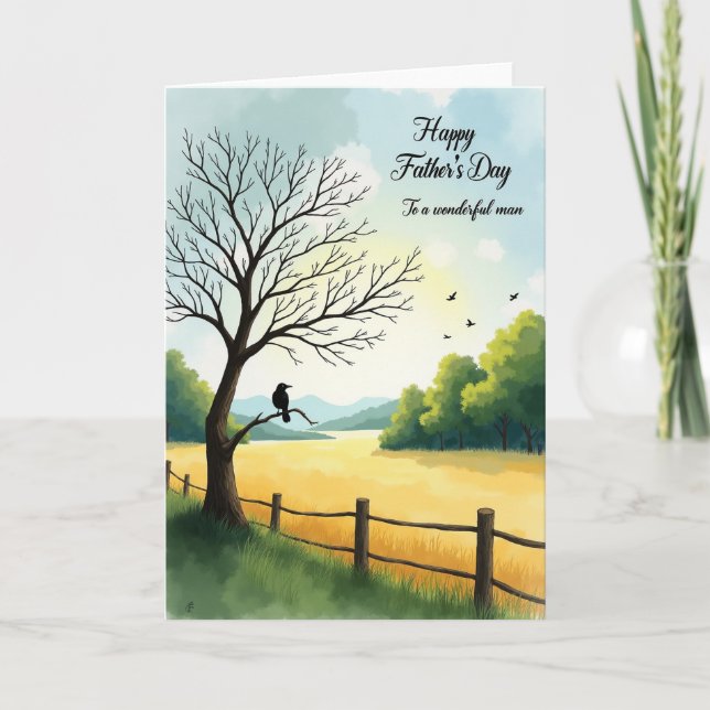 Tranquil Dads Day Meadow Card (Front)