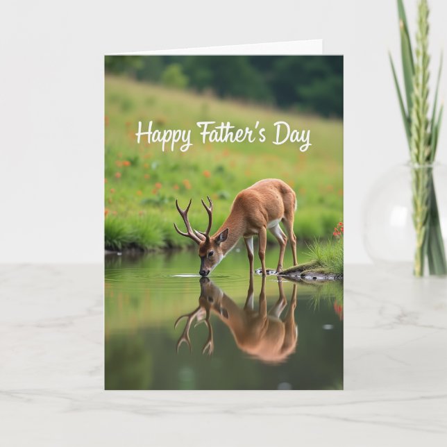 Tranquil Deer Fathers Day Card (Front)