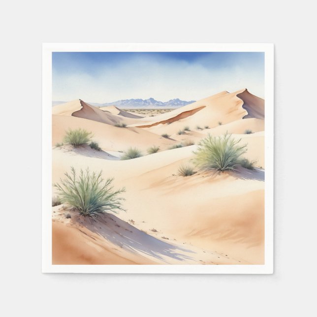 Tranquil Desert Landscape with Soft Dunes Napkin (Front)