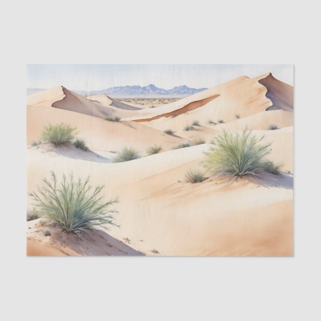 Tranquil Desert Landscape with Soft Dunes Tissue Paper (Front)