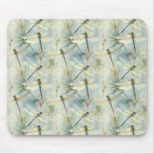 Tranquil Dragonfly Watercolour-style Mouse Pad