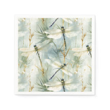 Tranquil Dragonfly Watercolour-style Paper