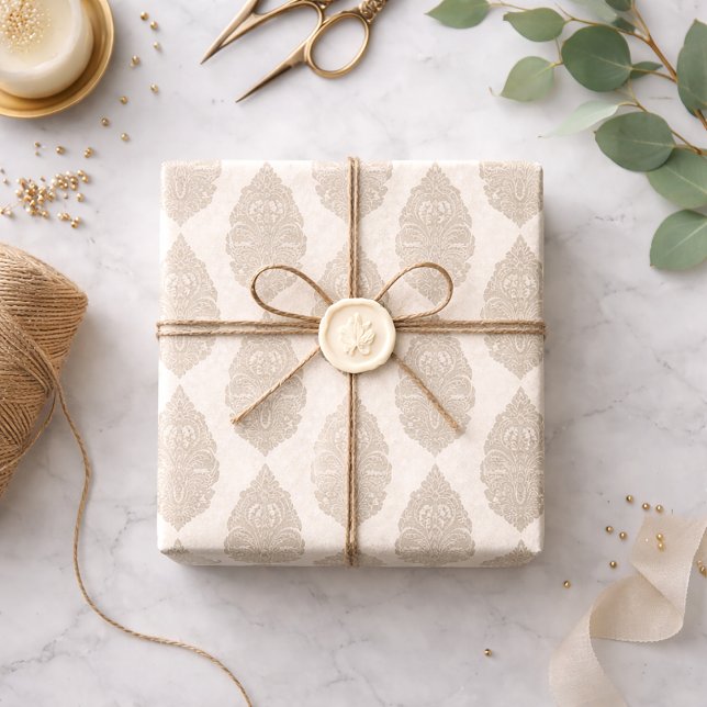 Tranquil Elegance: Sepia Henna Pattern Tissue Pape Paper (Creator Uploaded)