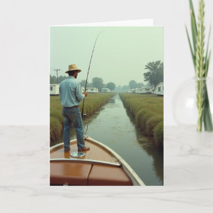 Tranquil Fathers Day Boat Card