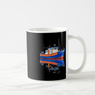 Tranquil Fishing Boat Water Reflection Art Coffee Mug