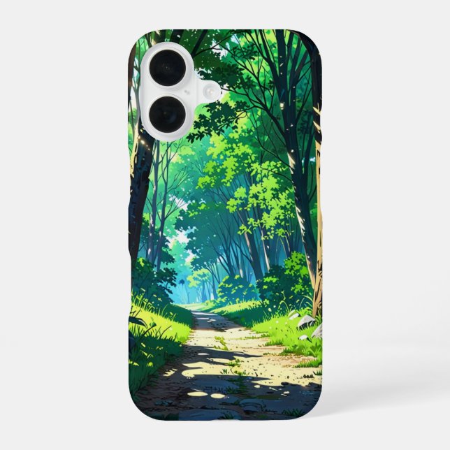 Tranquil Forest Path iPhone 16 Case (Back)