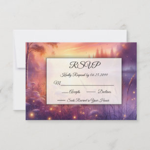 Tranquil Glow of Evening by the Lake RSVP Card