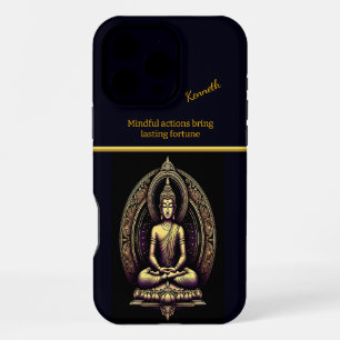 Tranquil Golden Buddha in meditation iPhone 16 Pro Max Case