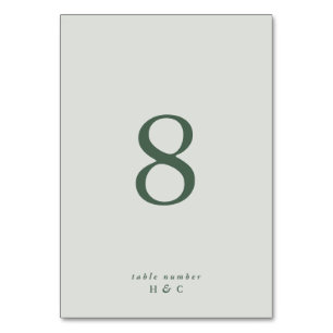 Tranquil Green Emerald Plain Simple Sea Glass Table Number