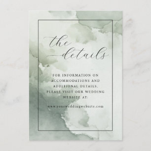 Tranquil Green Watercolor Details Enclosure Card