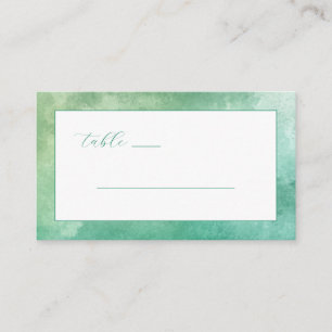 Tranquil Green Watercolor Lines Place Card
