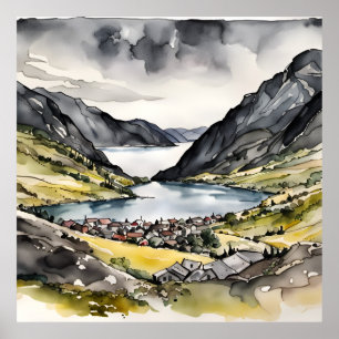 Tranquil Haven by the Norwegian Fjords Poster