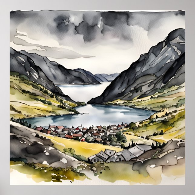 Tranquil Haven by the Norwegian Fjords Poster (Front)
