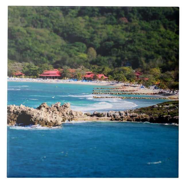 Tranquil Island Paradise Labadee Haiti Ceramic Tile (Front)