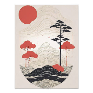 Tranquil Japanese Garden with Koi Pond Photo Print