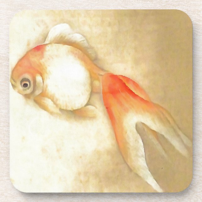 Tranquil Japanese Goldfish Coaster (Front)