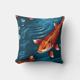 Tranquil Koi Fish Pillow – Elegant Water-Inspired