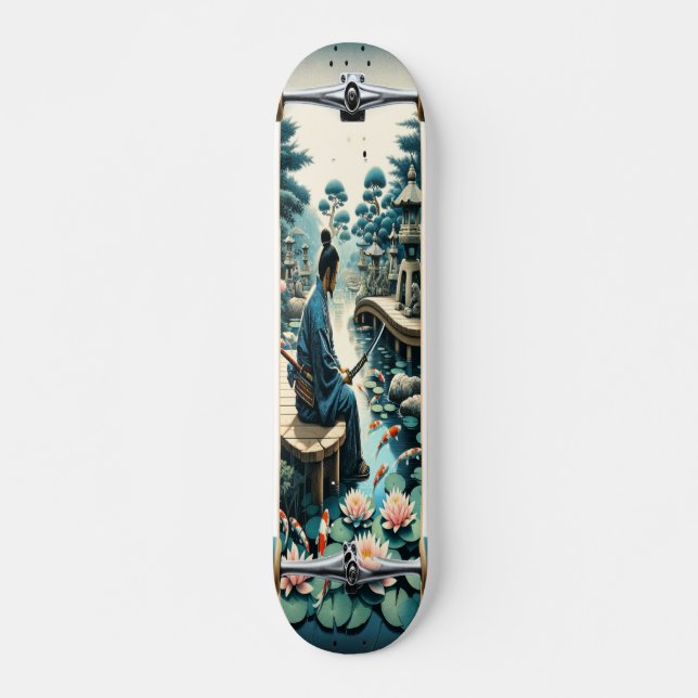  Tranquil Koi Meditation Skateboard (Front)