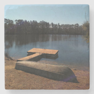 Tranquil Lake Dock Stone Coaster