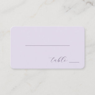 Tranquil Lavender Minimalist Calligraphy Place Card