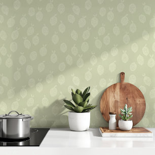Tranquil Lemons: Soft Sage & Cream Minimalist Wallpaper