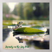 Tranquil Lily Pad: Frog in Morning Light