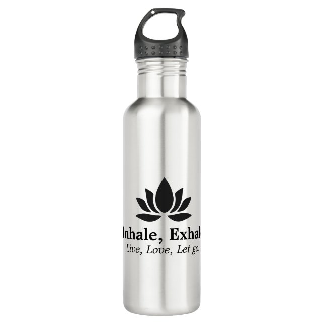 Tranquil Lotus: Inhale, Exhale Inspiration 710 Ml Water Bottle (Front)