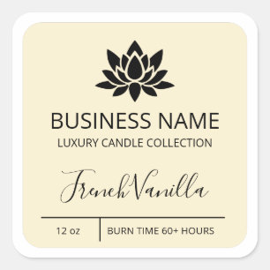 Tranquil Lotus Vanilla Soy Candle Labels