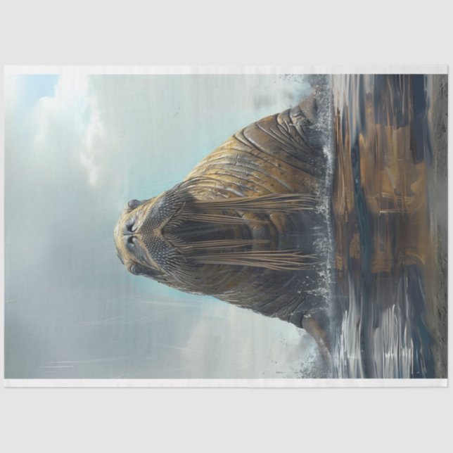 Tranquil Manatee Decoupage Tissue Paper (Front)