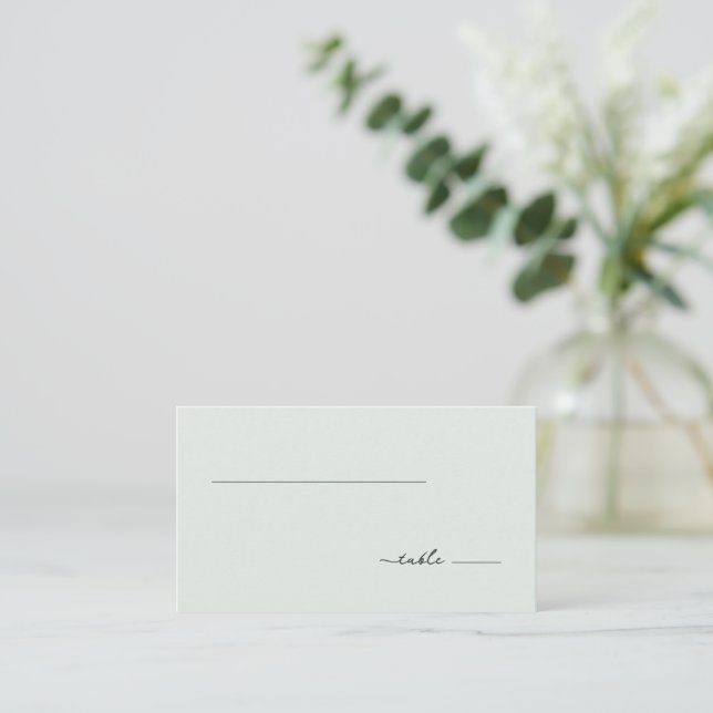 Tranquil Mint Minimalist Table Sign Place Card (Standing Front)