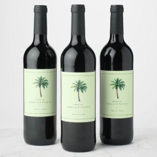Tranquil Mint Palm Tree Wine Label