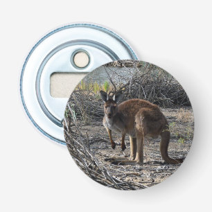 Tranquil Moment: Australian Kangaroo at Billabong Bottle Opener