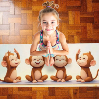  Tranquil Monkeys  Trio Yoga Set Mat
