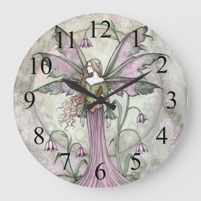 Tranquil Moon Fairy Fantasy Wall Clock (Front)