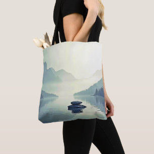 Tranquil Mountain Lake Serenity Tote Bag