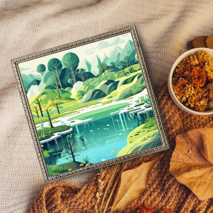 Tranquil Mountain Landscape Photo Print