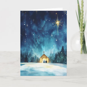 Tranquil Nativity Night Card