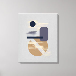 Tranquil Neutral/Tan/Blues Minimalist Canvas Art