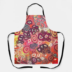 Tranquil Oval Corals Original Abstract Artwork Apron