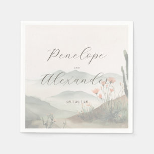 Tranquil Pastel Desert Landscape Napkin