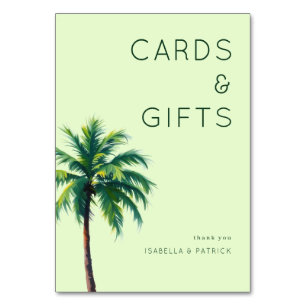 Tranquil Pastel Green Palm Tree Table Number