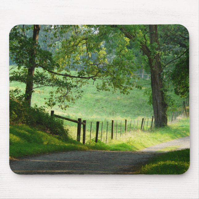 "Tranquil Path"-Country Lane Landscape Mouse Pad (Front)