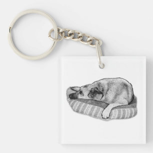 Tranquil Paws, Retro Carry Fob Key Ring