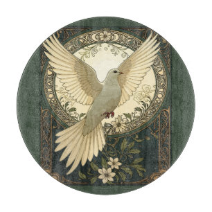 Tranquil Peace Dove And Nature Illustration Cutting Board
