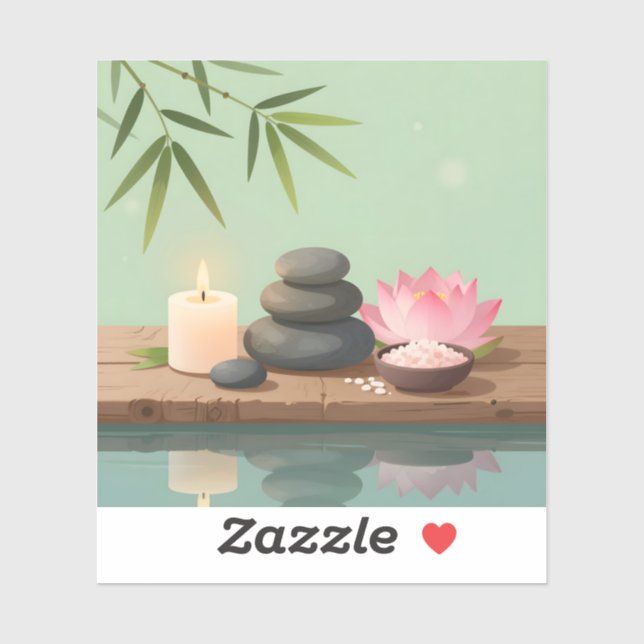 Tranquil Reflection – Zen Landscape Square Vinyl (Sheet)